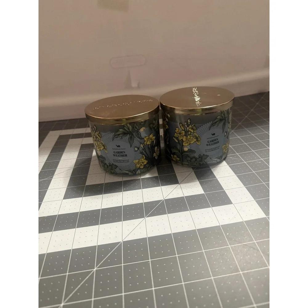 New Set of 2 Bath & Body Works Garden Weather 3 Wick Candle 14.5OZ